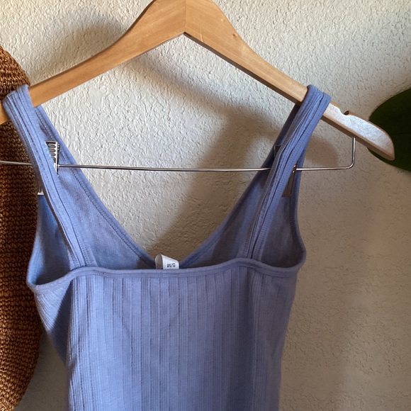 Aura Stretch Bodysuit - Ribbed Powder Blue - Picture 8 of 9